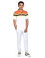 Aeropostale Men White Short Sleeves Colour Blocked Polo Shirt