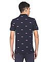 U.S. Polo Assn. Ribbed Collar Logo Print Polo Shirt