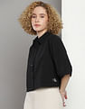 Calvin Klein Tie Up Back Seersucker Shirt