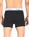 Calvin Klein Underwear Men Black Contrast Waist Solid Trunks - Pack Of 3