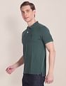 U.S. Polo Assn. Men Green Polo T-Shirt With Side Vents