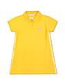 U.S. Polo Assn. Kids Girls Yellow Brand Tape Solid Polo Dress