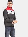 Calvin Klein Men Black And Red Colour Block Down Puffer Jacket