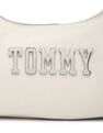 Tommy Hilfiger Logo Beige Pu Shoulder Bag
