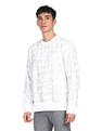 Calvin Klein Men White Broken Logo All Over Print Sweatshirt
