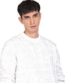 Calvin Klein Men White Broken Logo All Over Print Sweatshirt