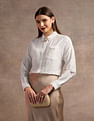 U.S. Polo Assn. Women Brand Embroidered Vertical Stripe Shirt