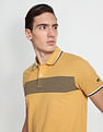 Arrow Sports Horizontal Striped Pique Polo Shirt