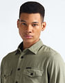 Flying Machine Slim Fit Washed Chambray Shirt