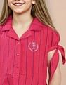U.S. Polo Assn. Kids Girls Vertical Stripe Cotton Dress