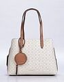 Calvin Klein Printed Beige Pvc Hand Bags