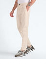 Flying Machine Elasticised Waist Solid Trousers