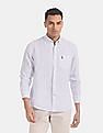 U.S. Polo Assn. Vertical Stripe Button Down Collar Linen Casual Shirt