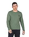 U.S. Polo Assn. Men Olive Long Sleeve Solid T-Shirt