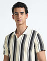 Flying Machine Vertical Stripe Cotton Polo Shirt