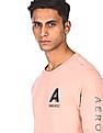 Aeropostale Men Pink Long Sleeve Solid T-Shirt