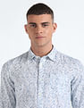 Flying Machine Abstract Print Dobby Shirt