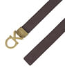 Calvin Klein Jeans Men Black And Brown Logo Buckle Reversible Leather Belt
