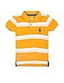 U.S. Polo Assn. Kids Ribbed Collar Striped Polo Shirt