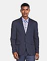 U.S. Polo Assn. Men Navy Single Breasted Patterened Casual Blazer