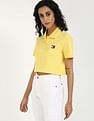 Tommy Hilfiger Solid Cropped-Fit Cotton Polo T-Shirt
