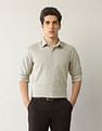 Arrow Textured Manhattan Slim Fit Autopress Shirt