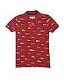 U.S. Polo Assn. Kids Boys Ribbed Collar Printed Polo Shirt