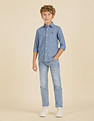 U.S. Polo Assn. Kids Boys Textured Regular Fit Shirt