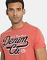 U.S. Polo Assn. Men Light Red Brand Print Speckled Knit T-Shirt