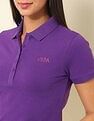 U.S. Polo Assn. Women Regular Fit Brand Printed Polo Shirt