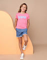 U.S. Polo Assn. Kids Girls Flock Print Relaxed Fit T-Shirt