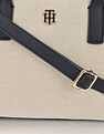 Tommy Hilfiger Solid Blue Polyester Hand Bags