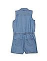 Tommy Hilfiger Kids Girls Blue Shirt Collar Denim Jumpsuit