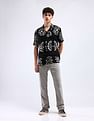 Flying Machine Cuban Collar All-Over Print Shirt