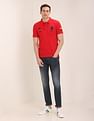 U.S. Polo Assn. Spain Flag Appliqued Pique Polo Shirt